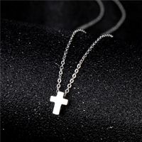 Simple Titanium Steel Cross Pendant Necklace main image 4