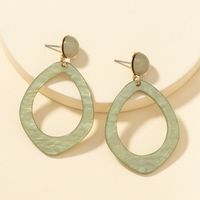 Simple Green Acrylic Pattern Earrings main image 2