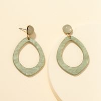 Simple Green Acrylic Pattern Earrings main image 4