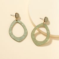 Simple Green Acrylic Pattern Earrings main image 5