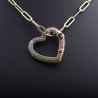 Micro-inlaid Zircon Heart Necklace main image 3