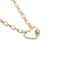 Punk Micro-inlaid Zircon Peach Heart Necklace main image 1