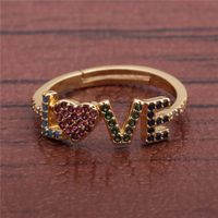 Fashion Micro Inlaid Love Zircon Ring main image 4