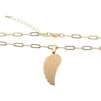 Hip-hop Titanium Steel Angel Wings Necklace main image 4