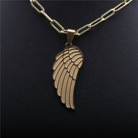 Hip-hop Titanium Steel Angel Wings Necklace main image 5