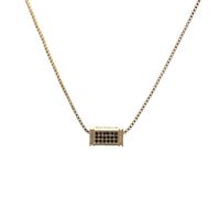 Micro-inlaid Zircon Cuboid Pendant Necklace main image 1