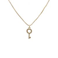 Micro-inlaid Zircon Key Lock Heart Pendant Necklace main image 6