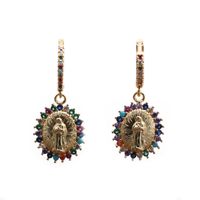 New Brazilian Style Micro-inlaid Zircon Earrings sku image 1