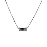 Micro-inlaid Zircon Cuboid Pendant Necklace sku image 4