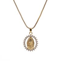 Inlaid Zircon Virgin Mary Pendant Necklace sku image 2