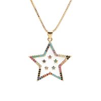 New Fashion Micro-inlaid Zircon Star Necklace sku image 3