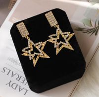 Exaggerated Five-pointed Star Diamond Earrings main image 3
