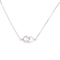 Fashion Jewelry Micro-set Zircon Double Ring Hanging Necklace Copper Wholesale Nihaojewelry sku image 2