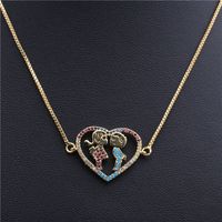 Europäischer Und Amerikanischer Schmuck, Mikro Eingelegter Zirkon, Familien Halskette Für Jungen Und Mädchen, Copper Necelet sku image 1
