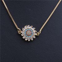 Jewelry Micro-set Zircon Moon Bee Ring Hanging Necklace Copper Wholesale Nihaojewelry sku image 3