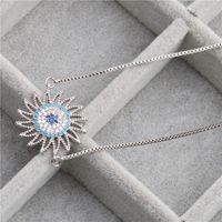 Fashion Jewelry Micro-set Zircon Sun Flower Moon Hanging Necklace Copper Wholesale Nihaojewelry sku image 3