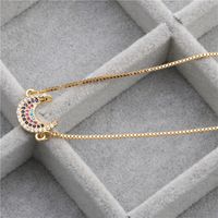 Fashion Jewelry Micro-set Zircon Sun Flower Moon Hanging Necklace Copper Wholesale Nihaojewelry sku image 1