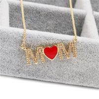 Coréenne Style Micro-incrusté Couleur Zircon Maman Pendentif Collier Cadeau Du Jour De Mère Collier sku image 1