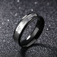 New Fashion Zircon Titanium Steel Rhinestone Couple Rings main image 3