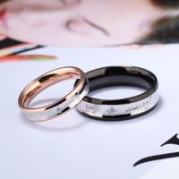 New Fashion Zircon Titanium Steel Rhinestone Couple Rings main image 6