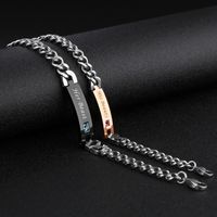 Fashion Titanium Steel Couple Diamond Bracelet main image 5