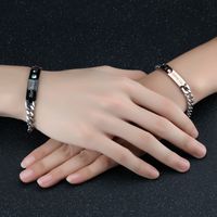 Fashion Titanium Steel Couple Diamond Bracelet main image 6