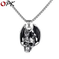 Retro Skull Wing Pendant Necklace main image 2