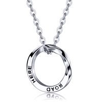 Simple Fashion Titanium Steel Circle Necklace main image 3