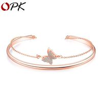 New Fashion Copper Diamond Butterfly Bracelet main image 1
