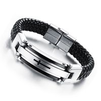 Retro-mode Herren Klassisches Kreatives Kreuz Lederarmband main image 3