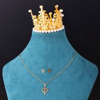 Fashion Cross Heart Shaped Necklace Earrings Set main image 3
