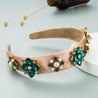Neue Legierung Eingelegte Perle Strass Blume Stirnband main image 3