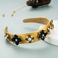 Neue Legierung Eingelegte Perle Strass Blume Stirnband main image 4