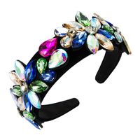 New Baroque Black Flannel Stained Glass Diamond Flower Headband main image 6