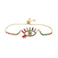 Jewelry Copper Micro-set Zirconium Heart-shaped Demon Eyes Adjustable Bracelet Gift Wholesale Nihaojewelry sku image 3