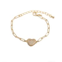 Bracelet Ajustable Coeur Pêche Zirconium Blanc sku image 1