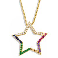 Fashion Simple Five-pointed Star Moon Pendant Necklace main image 3