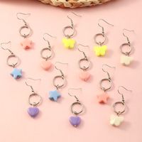 Conjunto De 6 Pares De Pendientes Colgantes De Estrella De Mariposa Con Corazón Para Niños main image 2