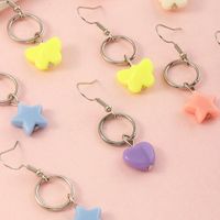 Children's Heart Butterfly Star Pendant Earrings 6 Pairs Set main image 5