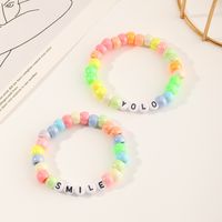 Simple Colorful Resin Letter Two-piece Children's Bracelets main image 4
