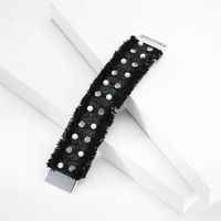 Bracelet Perles Strass En Denim Imprimé Rétro main image 4