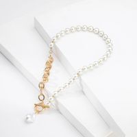 Simple Pearl Stitching Pendant Necklace main image 6