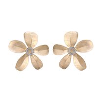 Fashion Flower Creative Minimalist Petals Brushed Craft Earrings main image 1