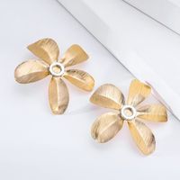 Fashion Flower Creative Minimalist Petals Brushed Craft Earrings main image 4
