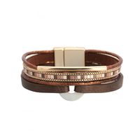 Bohemian Copper Tube Diamond Magnetic Buckle Bracelet main image 5