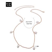 Simple Fashion Sexy Golden Chain Imitation Shaped Pearl Pendant Body Chain main image 6