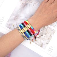 Beaded Hand-woven Bohemian Gradient Rainbow Bracelet main image 1