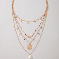 Bohemian Colored Rice Beads Star Pearl 4-layer Necklace main image 3