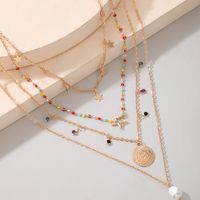 Bohemian Colored Rice Beads Star Pearl 4-layer Necklace main image 4