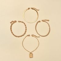 Simple New Snake Twist Chain Anklet 4-piece Set main image 3
